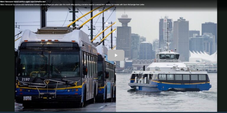 Metro Vancouver transit workers again reject tentative deal